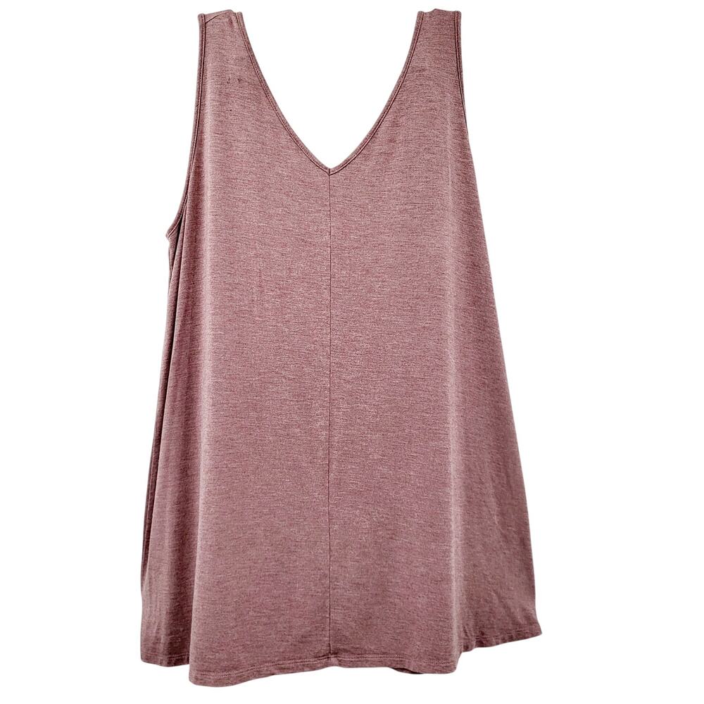 H by Halston Brown Modal Loose Relaxed Fit Casual Basic V-Neck Tank Women’s Sz M